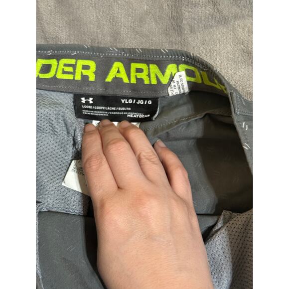 Under Armour HeatGear Armour Printed Youth Size Large Shorts Gray 11” Inseam‎ - Picture 4 of 10